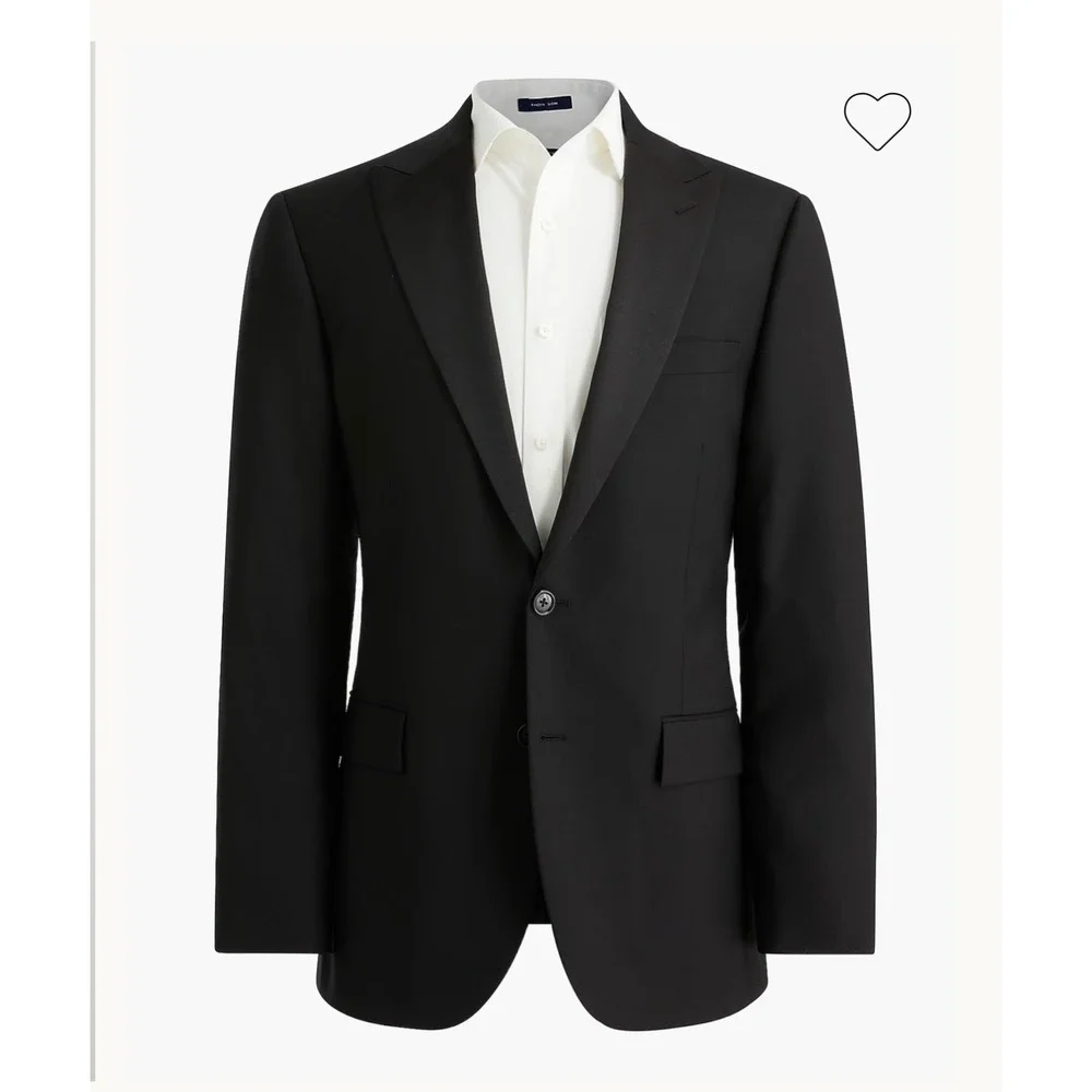 J.Crew Slim-fit Thompson Tuxedo Jacket Black 42L NEW 100% Wool Blazer AZ235